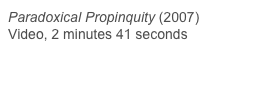 Paradoxical Propinquity (2007)
Video, 2 minutes 41 seconds

View Video